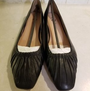 Black Leather Flats